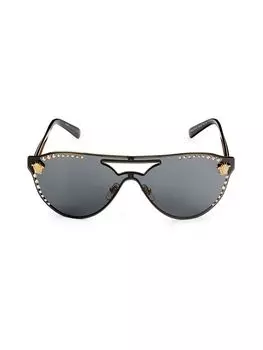 Овальные солнцезащитные очки с украшением 60MM Versace, золото