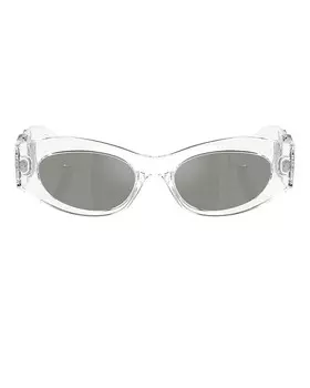 Овальные солнцезащитные очки Versace, цвет Crystal