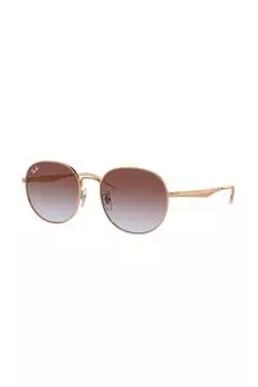 Овальные солнцезащитные очки в металлической оправе Ray-Ban, розовый