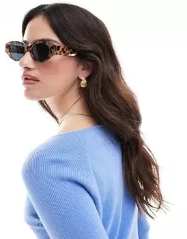 Овальные солнцезащитные очки в молочно-черепаховой оправе ASOS DESIGN