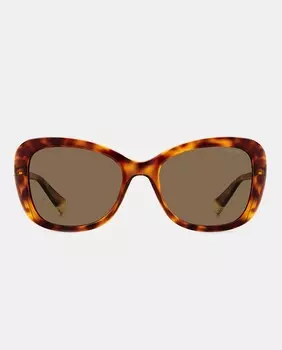 Овальные женские солнцезащитные очки Havana с поляризационными линзами Polaroid, коричневый