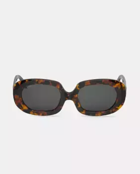 Овальные женские солнцезащитные очки из коричневого ацетата Mr. Boho