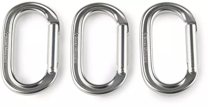 Овальный карабин — упаковка из 3 шт. Black Diamond, серый