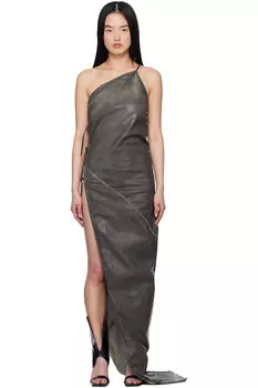 Овердай платье макси Taco Rick Owens Drkshdw, цвет drkdust