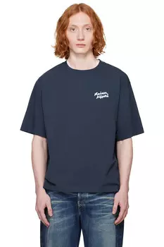 Оверсайт футболка с надписью от Maison Kitsun Maison Kitsun, синий