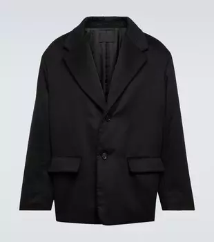 Оверсайз блейзер из кашемира Prada, черный