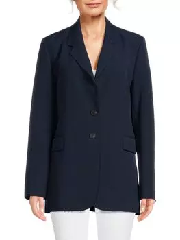 Оверсайз-блейзер с необработанными краями Frame, темно-синий