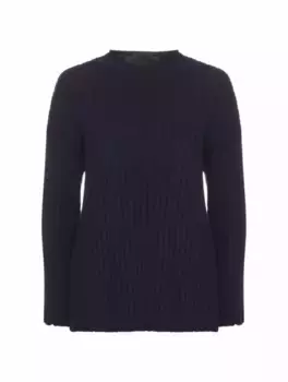 Оверсайз джемпер в рубчик Herno, тёмно-синий