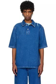 Оверсайз джинсовая поло Marni, цвет ocean