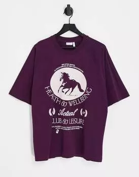 Оверсайз-футболка ASOS Actual с ягодным принтом и рукавами реглан с графическим принтом Health &amp; Wellbeing ASOS Actual