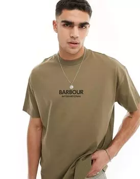 Оверсайз-футболка цвета хаки Barbour International Formula эксклюзивно для ASOS