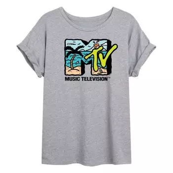 Оверсайз футболка MTV Beach для подростков Licensed Character, серый