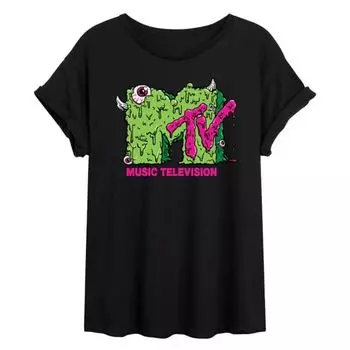 Оверсайз футболка MTV Slime для подростков Licensed Character, черный