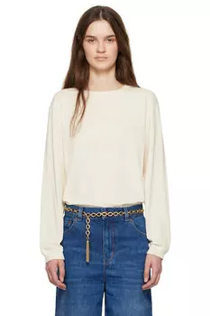 Оверсайз футболка с длинным рукавом и логотипом Chlo, цвет coconut milk