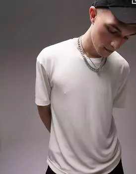 Оверсайз-футболка в рубчик Topman цвета экрю