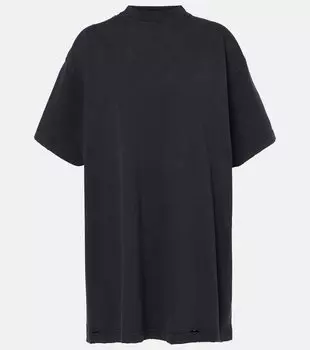 Оверсайз хлопковая футболка из джерси Balenciaga, Washed Black