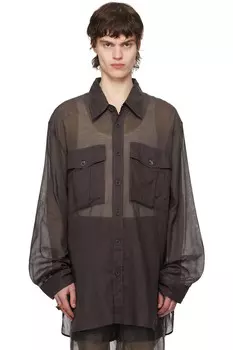 Оверсайз хлопковая рубашка Dries Van Noten, фиолетовый
