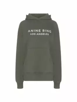 Оверсайз худи с логотипом Anine Bing, зелёный