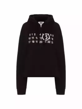 Оверсайз худи с логотипом MM6 MAISON MARGIELA, черный