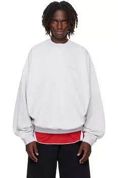 Оверсайз худи с логотипом Vetements, серый