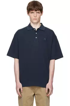 Оверсайз-поло с нашивкой в виде головы лисы Maison Kitsun, цвет deep navy