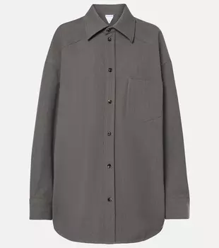 Оверсайз рубашка из смесовой шерсти Bottega Veneta, Grey Melange