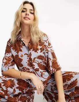 Оверсайз-рубашка Vero Moda Aware в сине-коричневых цветах