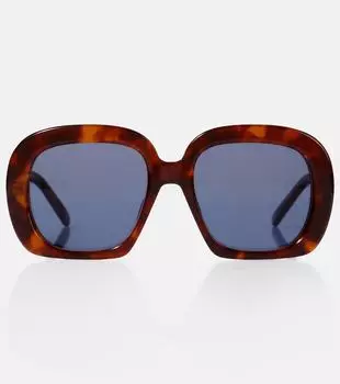 Оверсайз солнцезащитные очки для девушек с пышными формами Loewe, Blonde Havana Blue