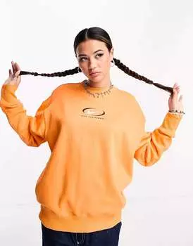 Оверсайз-толстовка из флиса ярко-мандаринового цвета Nike Swoosh