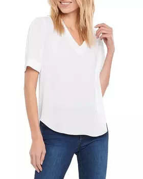 Оверсайз-топ с V-образным вырезом NYDJ Charming, белый
