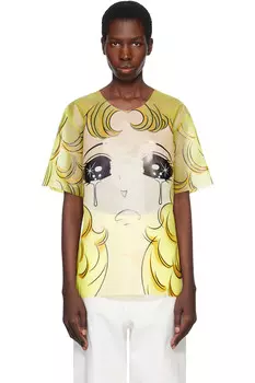 Оверсайз виниловая футболка Crying girl Pushbutton, желтый