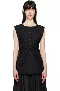 Оверсайз жилет на пуговицах Amomento, черный