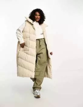 Оверсайз-жилет с шалевым воротником и завязкой на талии Threadbare Plus Sammie Threadbare