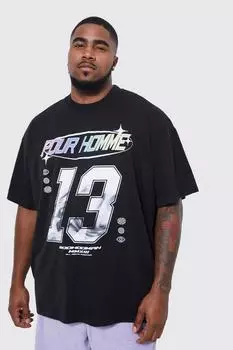 Оверсайзная футболка с мото принтом оверсайз Boohoo, черный