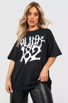 оверсайзовая футболка blink 182 license Boohoo, черный