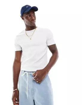 Овсяная футболка узкого кроя в рубчик ASOS DESIGN