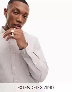 Овсяная рубашка узкого кроя ASOS