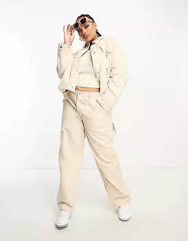 Овсяная вельветовая куртка с карманами в стиле вестерн ASOS DESIGN Curve