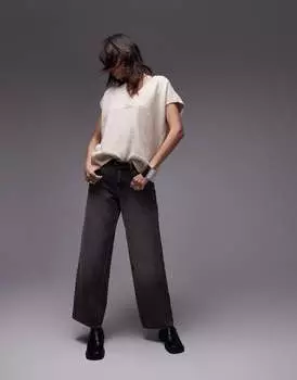 Овсяная вязаная майка с чистым V-образным вырезом Topshop