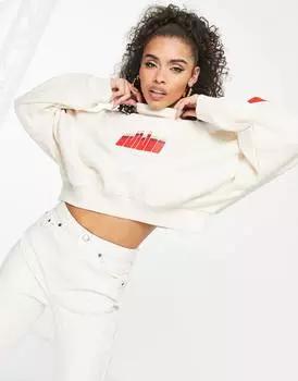 Овсяно-красная толстовка с высоким вырезом в стиле ретро adidas Originals 'ski chic'