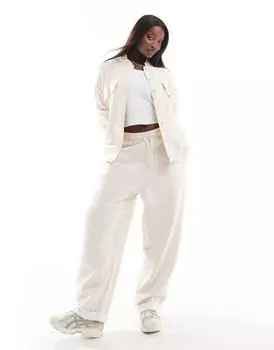 Овсяно-вересковые джоггеры оверсайз с нижним краем ASOS DESIGN Curve ASOS