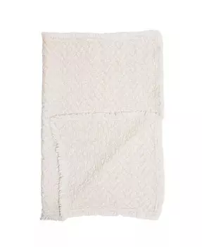 Овсяное вязаное одеяло в стиле бохо Crane Baby, белый