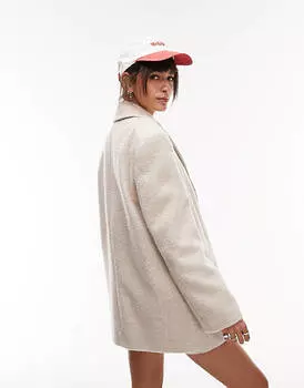 Овсяный блейзер с причесом Topshop