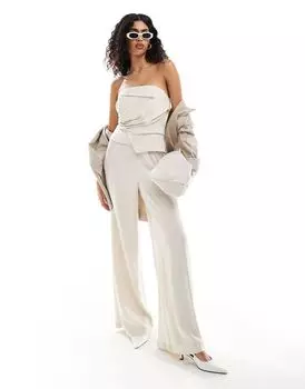 Овсяный комбинезон-бандо с драпировкой ASOS DESIGN