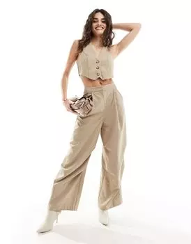 Овсяный комбинезон-карго с жилетом 2 в 1 ASOS DESIGN