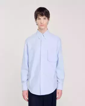 Оксфордская фланелевая мужская рубашка Sandro, синий