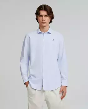 Оксфордская хлопковая мужская рубашка Scalpers, светло-голубой