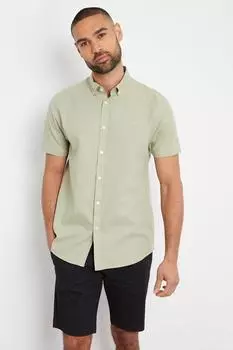 Оксфордская хлопковая рубашка Inferno с короткими рукавами Threadbare, зеленый