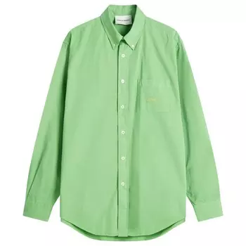 Оксфордская хлопковая рубашка с длинным рукавом Drle De Monsieur, цвет avocado