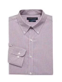 Оксфордская классическая рубашка приталенного кроя в клетку Tommy Hilfiger, цвет Chili